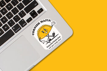 Pack Of Three | Paddy The Pasty 'Cornish Mafia' Sticker | Novelty Sticker, 2 of 2