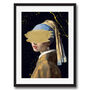 Girl With A Pearl Earing Graffiti Gold Paint Art Print, thumbnail 2 of 4