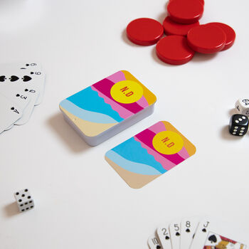 Personalised Sunset Playing Cards In A Tin, 2 of 8