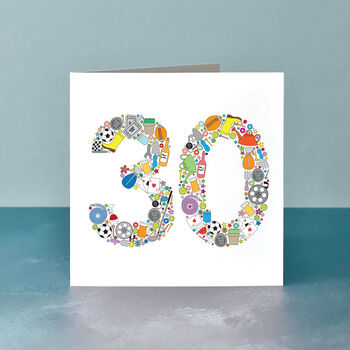 Mens Hobbies 30th Birthday Card, 2 of 4