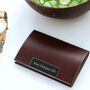 Personalised Brown Leatherette Business Card Holder, thumbnail 3 of 4