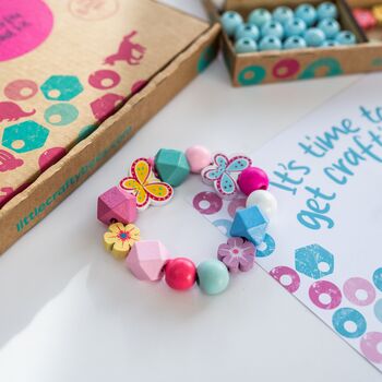Personalised Butterfly And Flower Wooden Bead Making Kit, 3 of 9