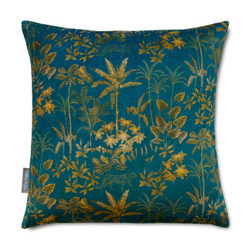 Luxury Super Soft Velvet Cushion Rainforest Teal With Optional Piping, 2 of 9