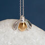 Personalised Gold Plated Sterling Silver Tiny Bee Necklace, thumbnail 3 of 11