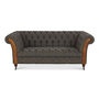 Bretby Two Seater Sofa Leather And Uist Night Tweed, thumbnail 1 of 3