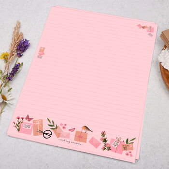 A4 Pink Letter Writing Paper With Pink Parcels, 3 of 4