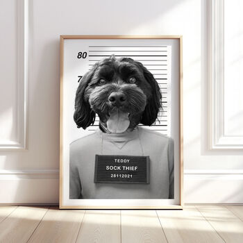 Personalised Pet Prisoner Mugshot Print, 2 of 9