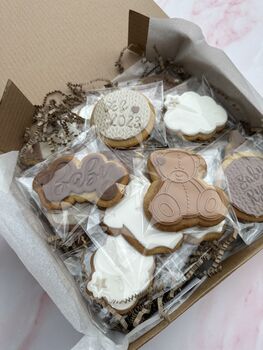 Neutral Baby Shower Biscuit Favours, 2 of 7
