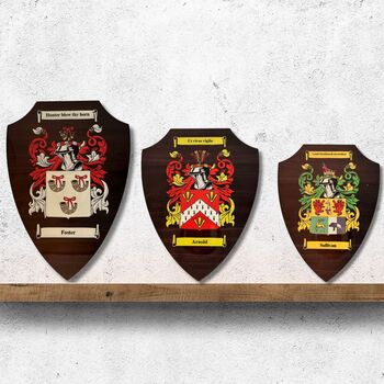 Wooden Shield With Full Colour Coat Of Arms, 3 of 8