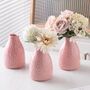 Set Of Three Glazed Pink Ceramic Flower Vase, thumbnail 1 of 6
