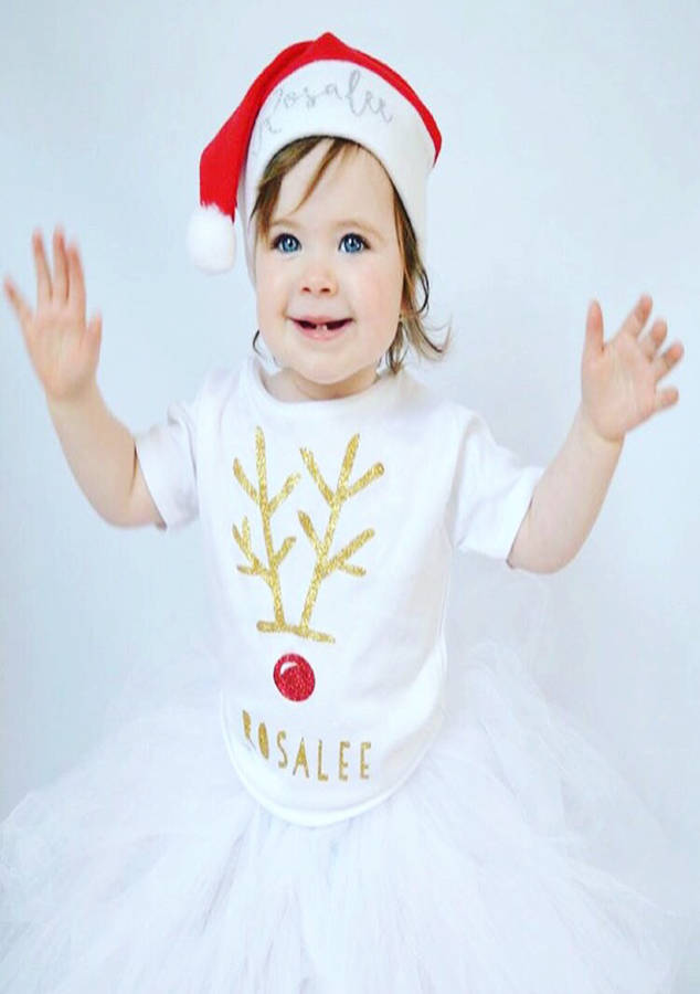 Glitter Personalised Baby / Toddler Santa Hat By Baby Yorke Designs