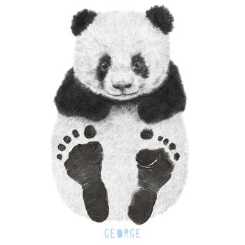 Personalised Baby Panda Footprint Kit, 3 of 3