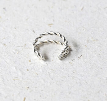 Silver Twisted Double Ear Cuff, 2 of 3