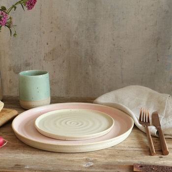Pale Pink Ceramic Dinner Plate Stone, 4 of 6