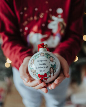 Family Portrait Christmas Bauble, Gift For Families, 3 of 10