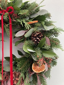 Fresh Traditional Christmas Wreath, 2 of 2