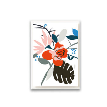 Red Flower On Blue Card, 3 of 3