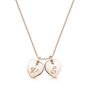 Personalised Rose Gold Plate Little Twin Heart Necklace, thumbnail 1 of 10