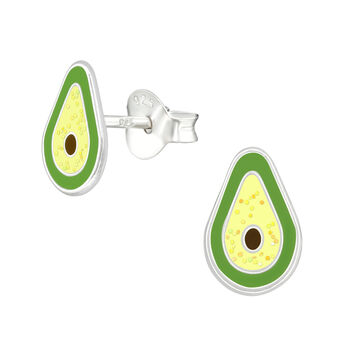 Avocado Sterling Silver Earrings, 3 of 5