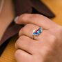 Adjustable Simple Red Blue Lotus Silver Ring For Women, thumbnail 1 of 5