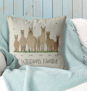 Personalised Llama Family Cushion, 2 of 6