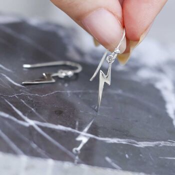 Sterling Silver Lightning Earrings, 6 of 7
