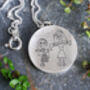 Silver Necklace With Hand Engraved Children's Drawing, thumbnail 3 of 4