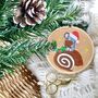 Christmas Mouse On A Yule Log Embroidery Kit Bauble, thumbnail 4 of 6