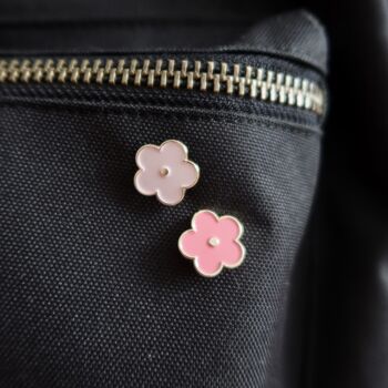 Flower Pin Badge Pair | Collar Accessory, 2 of 3