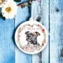 Personalised Bull Terrier Floral Keepsake Gift, thumbnail 2 of 2
