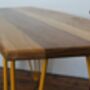 Hairpin Leg Coffee Table Long Ash Oak Walnut Stripe, thumbnail 8 of 12