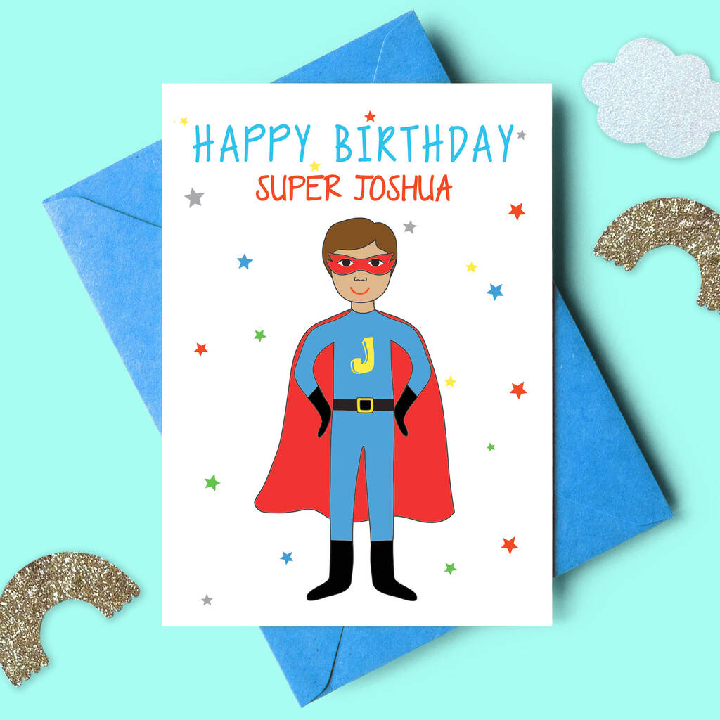 Superhero Personalised Child Birthday Card, 1 of 6
