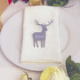 Personalised Silver Mirror Reindeer Christmas Place Name Card Setting, thumbnail 2 of 3