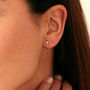 Gold Or Silver Diamond Style Lobe Hoop Stud Earrings, thumbnail 1 of 6