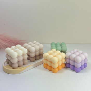 Decorative Bubble Cube Soy Candles In Ombre Gradient, 3 of 10