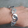 Heavy Hammered Silver Air O Link Bracelet, thumbnail 4 of 4