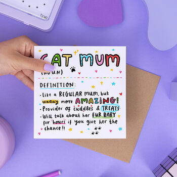 'Cat Mum Definition' Card, 2 of 2