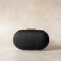 Maisha Black Silk Oval Clutch, thumbnail 4 of 4