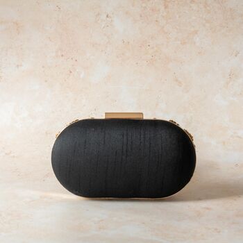 Maisha Black Silk Oval Clutch, 4 of 4