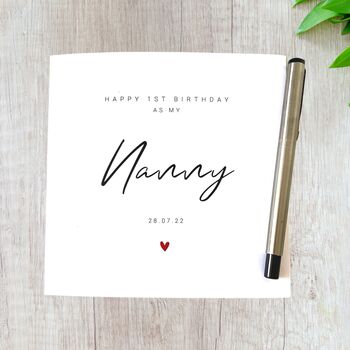 Nan Birthday Card Personalised 1st Birthday As Nanny, 3 of 4