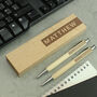 Personalised Wooden Pen And Pencil Set Gift, thumbnail 1 of 4
