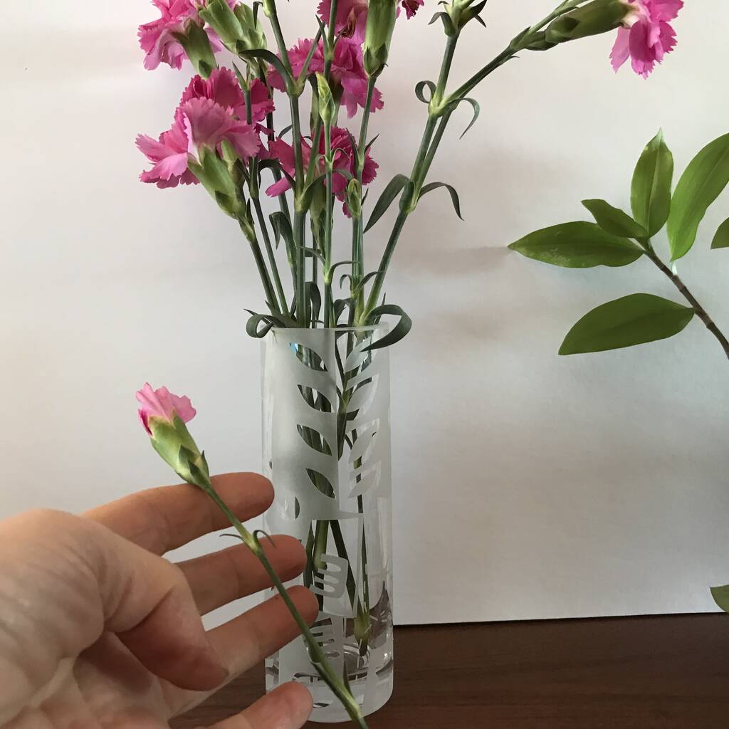 Contemporary Hand Decorated Bud Vase By Caroline Rees