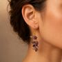 Chip Dangle Earrings, Gold Hook Statement Earrings, Handmade Boho Drop Earrings, thumbnail 7 of 9