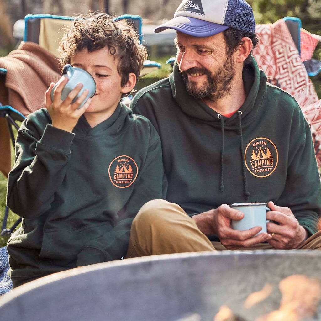 Dad And Child Matching Camping Hoodies, 1 of 3