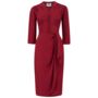 Mabel Long Sleeve Dress In Windsor Wine 1940s Style, thumbnail 1 of 3