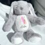 White Personalised Bunny Soft Toy Girl, thumbnail 4 of 5