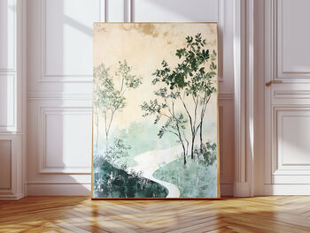 Set Of Two Japanese Sun Landscape Art Prints, 2 of 3