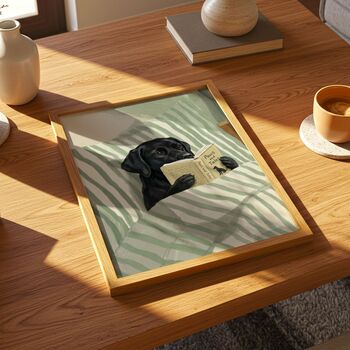 Dog Reading Book Wall Art Print, Dog Gift, 3 of 7