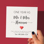 Personalised 1st Anniversary Card With Paper Heart, thumbnail 1 of 6