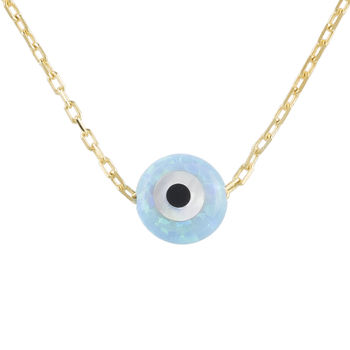 Mini Opalite Plated Silver Evil Eye Necklace, 3 of 11